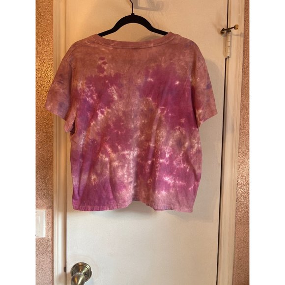 Wild Fable XXL Pink Tie dye Short Sleeve Crop Top - Picture 2 of 2